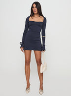 Women's Dalzine Long Sleeve Mini Dress Navy — Dress