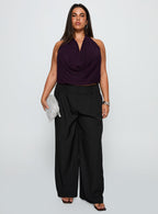 Women's Carefree Days Cowl Neck Top Purple Curve