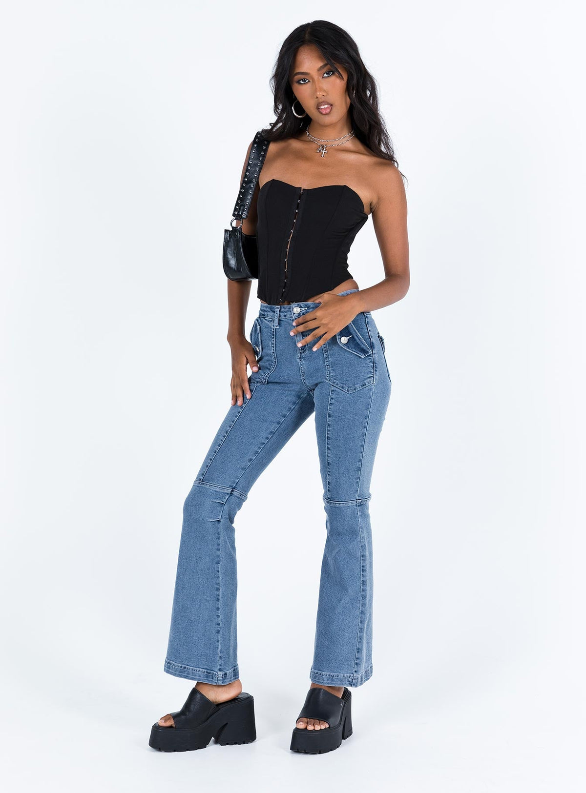 Women's Archer Corset Top Black