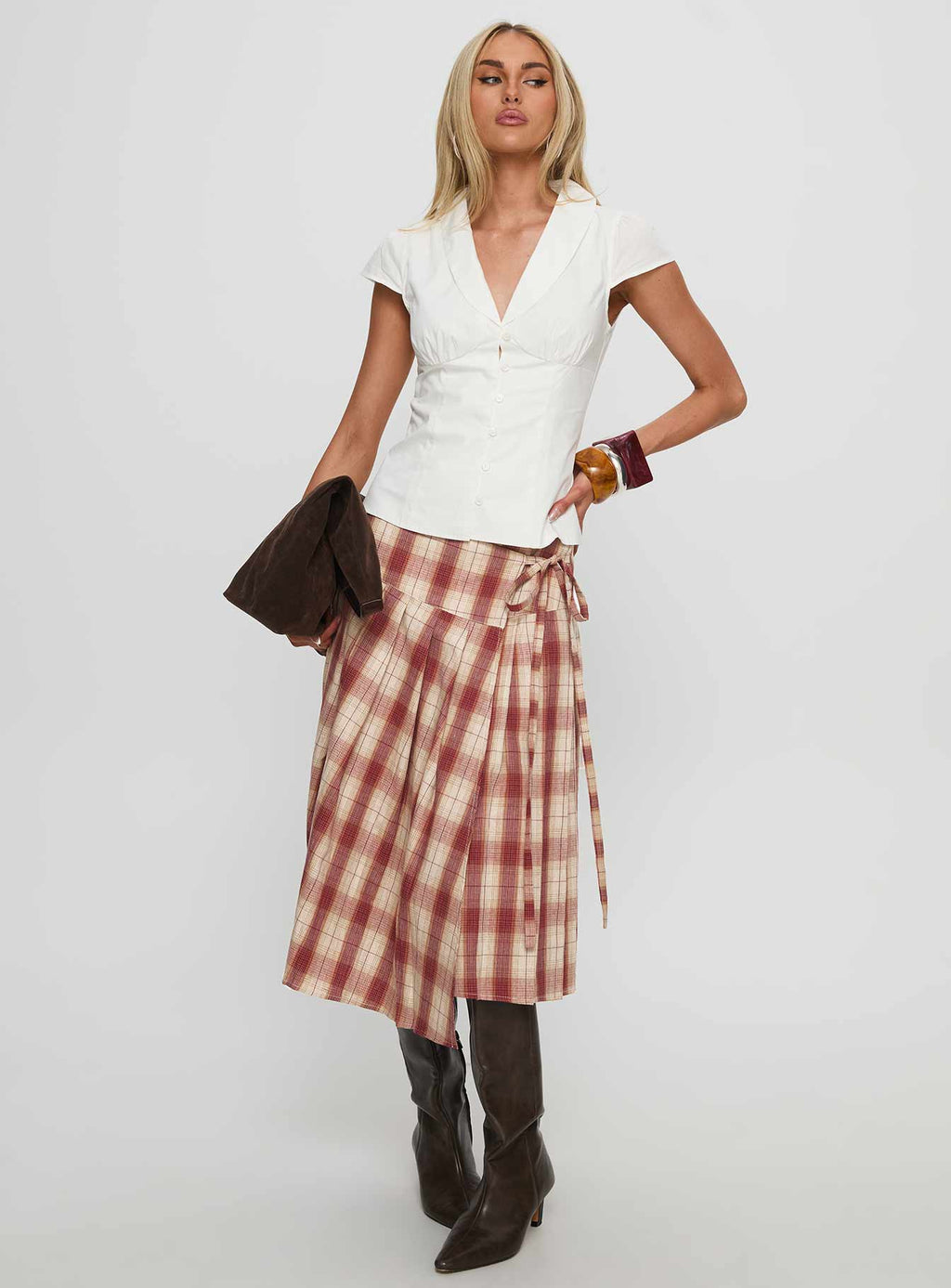 Women's Ellis Island Collared Top White