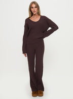Women's Pillows Knit Set Brown