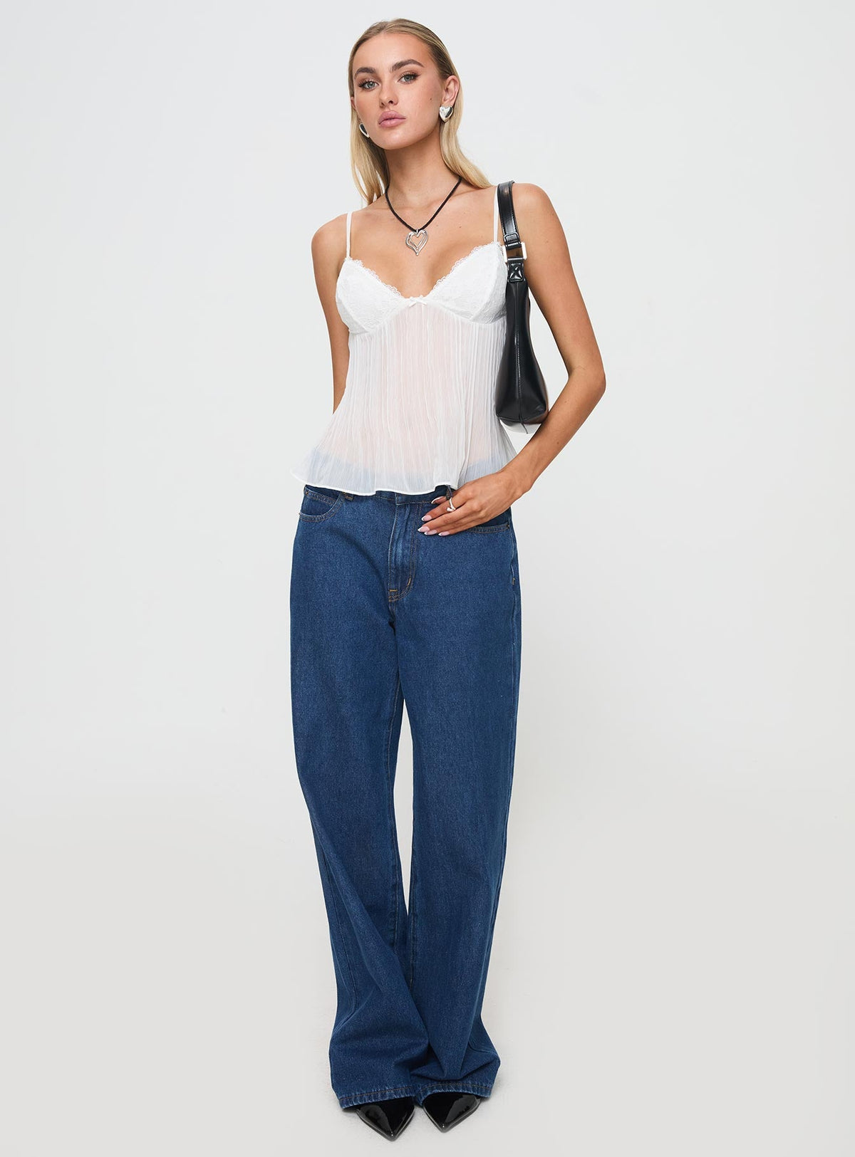 Women's Zami Pleat Top White