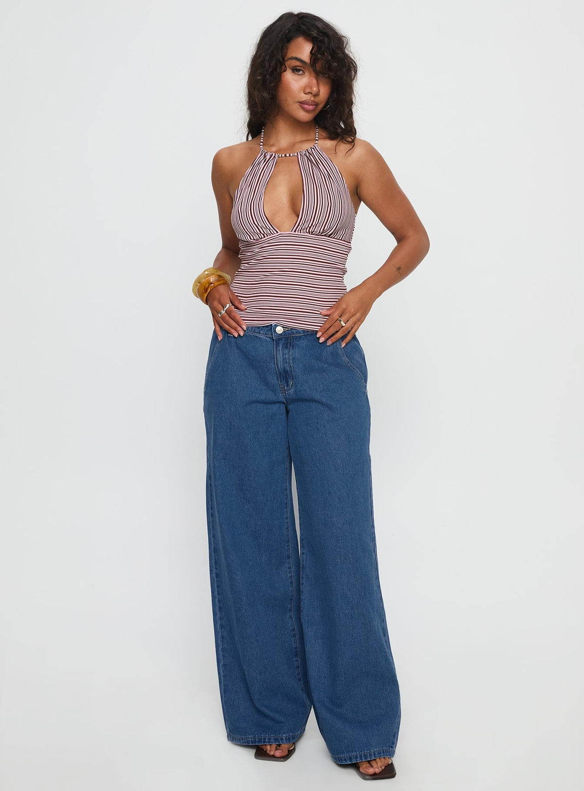 Women's Polaris Mid Rise Straight Leg Jeans Mid Blue