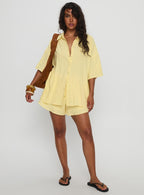 Women's Peni Linen Button Down Top Yellow