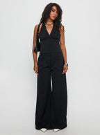 Women's All She Wrote Halter Tailored Set Navy Stripe