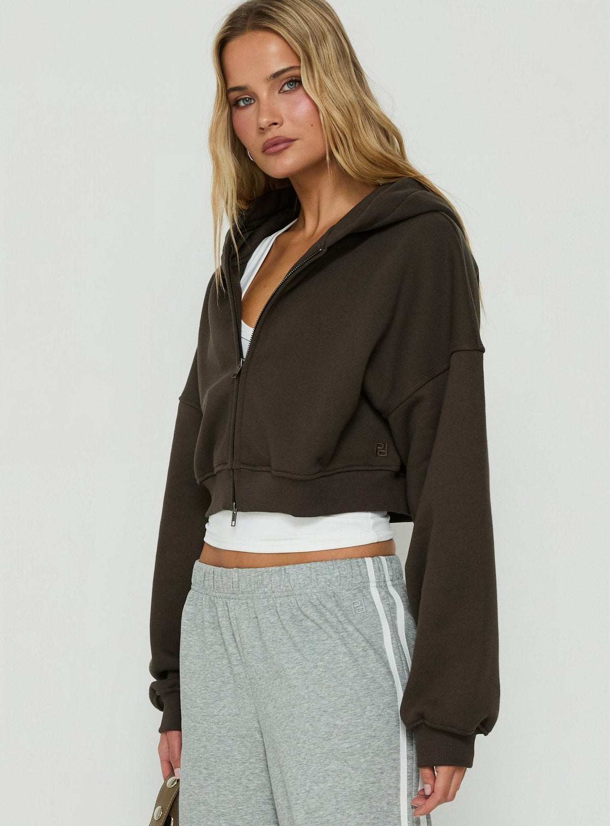 Women's Zellah Double Ended Zipper Hoodie Iron Grey — Sweater