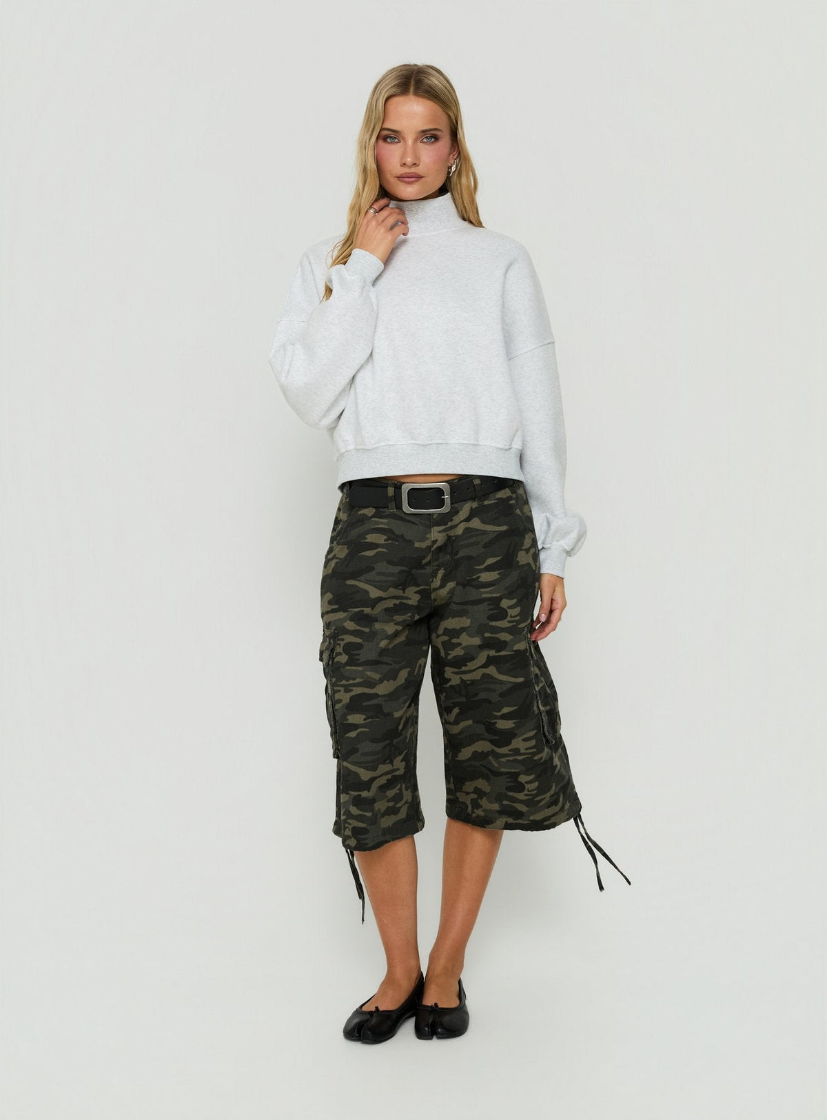 Women's Anyya Funnel Neck Crew Jumper Grey Marle — Sweater