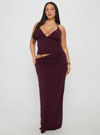 Women's Imeraldia Hardware Halter Maxi Dress Currant Curve — Dress