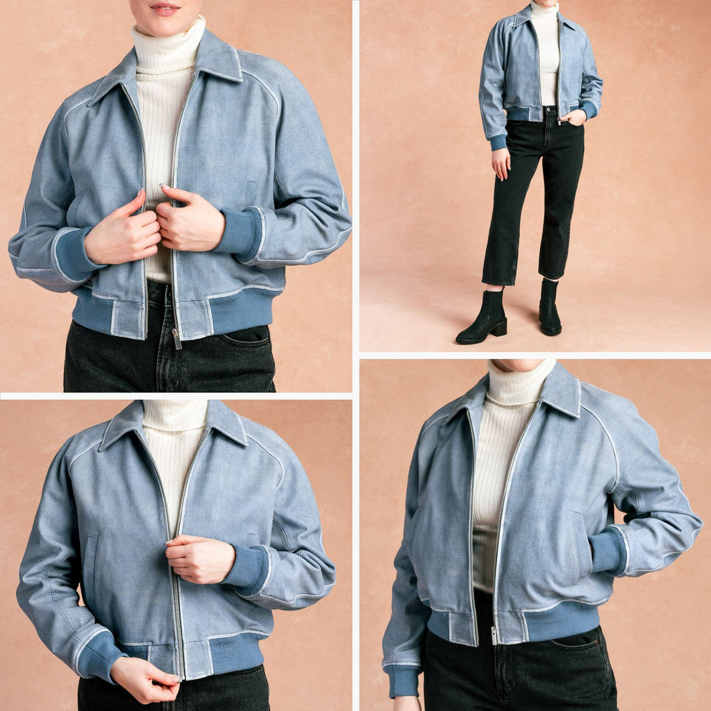 Women's Major League Jacket | Blue Textured