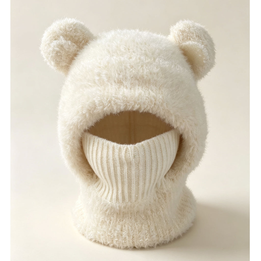 Plush Bear-Ear Hood - Adult & Kids
