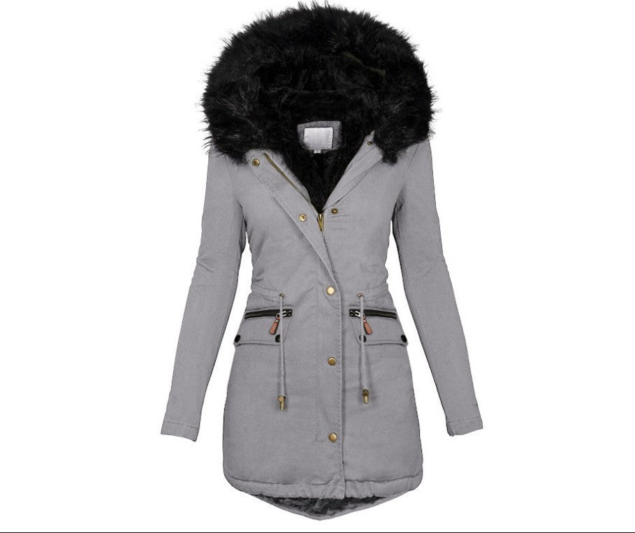 Women's Plush-Trim Hooded Parka