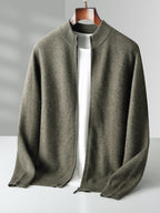 Women's Stand-Collar Wool Cardigan
