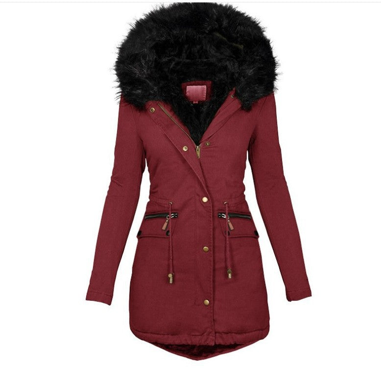 Women's Plush-Trim Hooded Parka