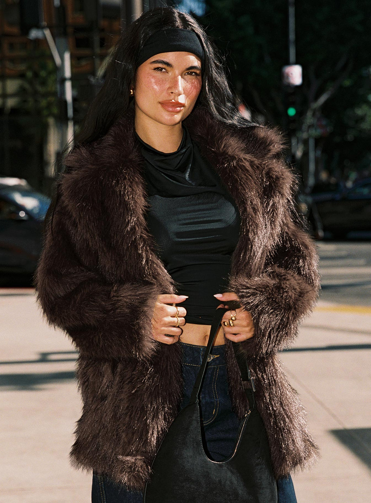 Women's Super Trouper Faux Fur Jacket Brown