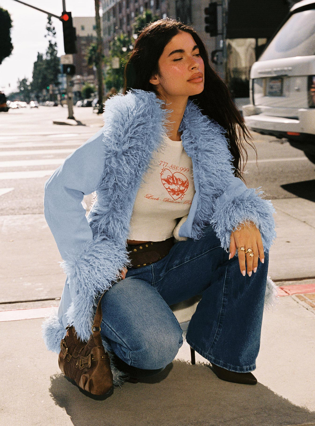 Women's Josefina Faux Fur Detail Jacket Blue