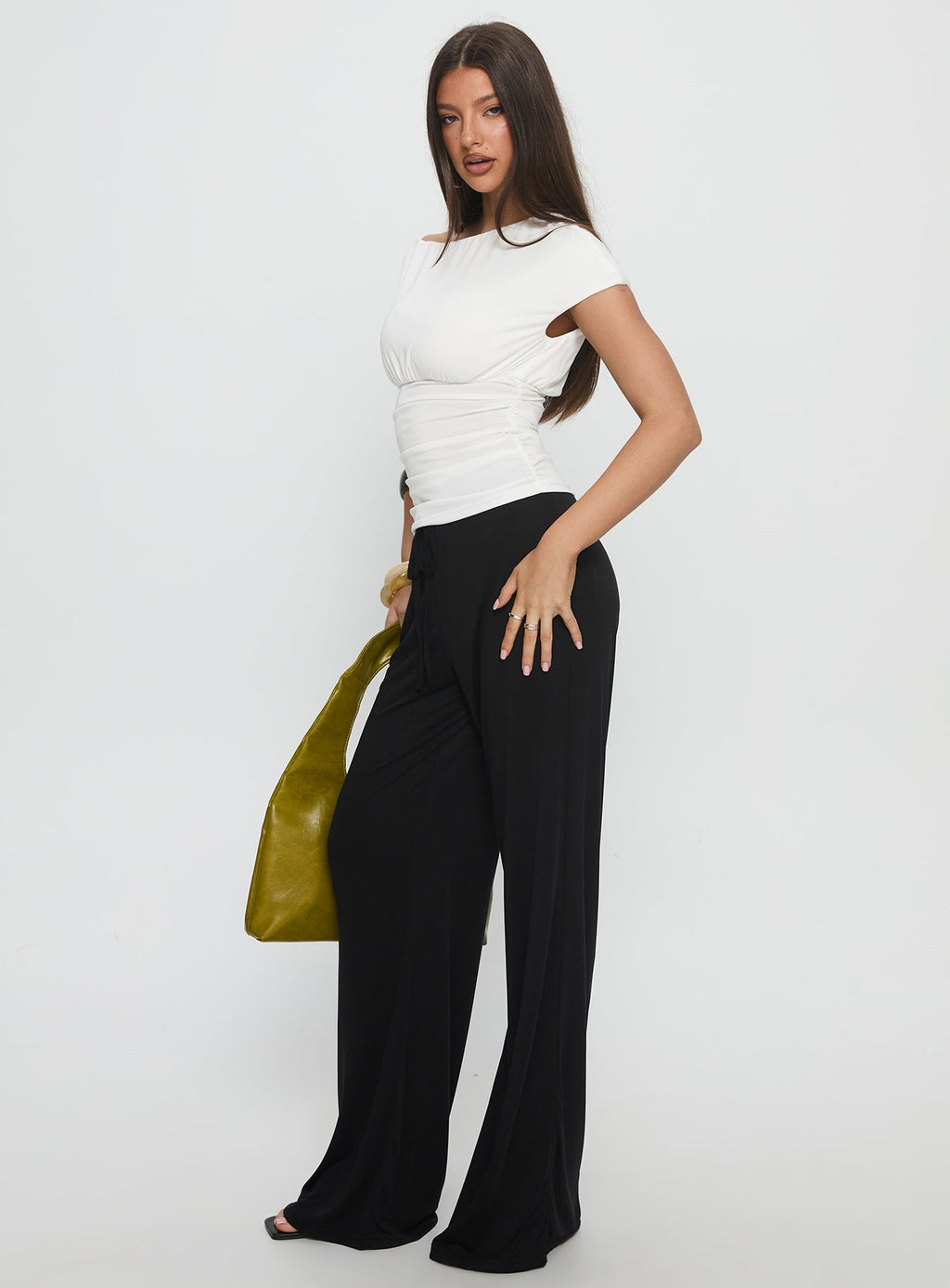 Women's Gavrielle Jersey Wide Leg Pants Black