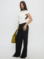Women's Gavrielle Jersey Wide Leg Pants Black
