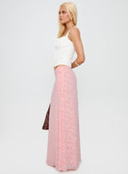 Women's Youthful Spirit Lace Maxi Skirt Pink