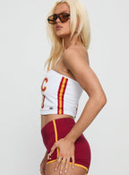 Women's USC Jersey Tube Top White