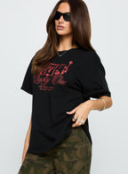 Women's Big Winner Oversized Graphic Tee Black