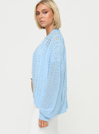 Women's Abner Cable Cardigan Blue — Sweater