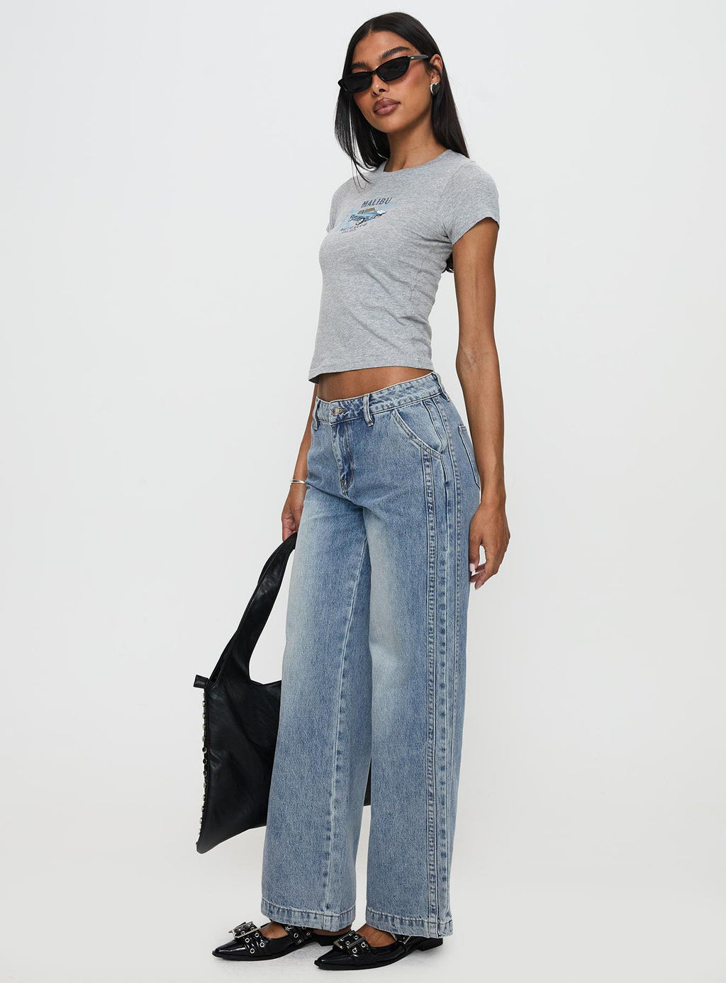 Women's Skipper Low Rise Wide Leg Jeans Vintage Blue