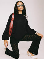 Women's Harmony Balloon Sleeve Knit Sweater Black