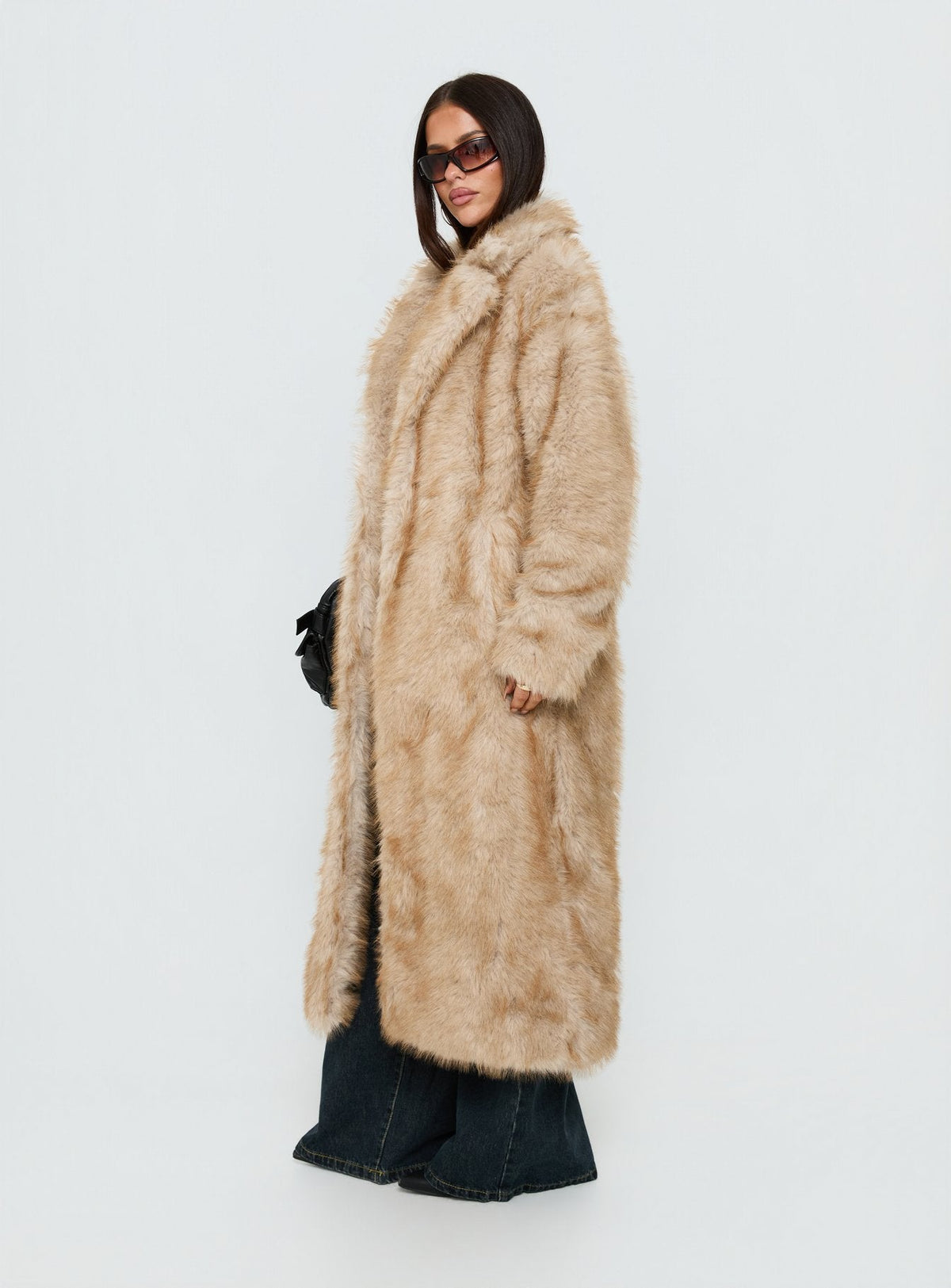 Women's End Of Beginning Faux Fur Longline Jacket Beige