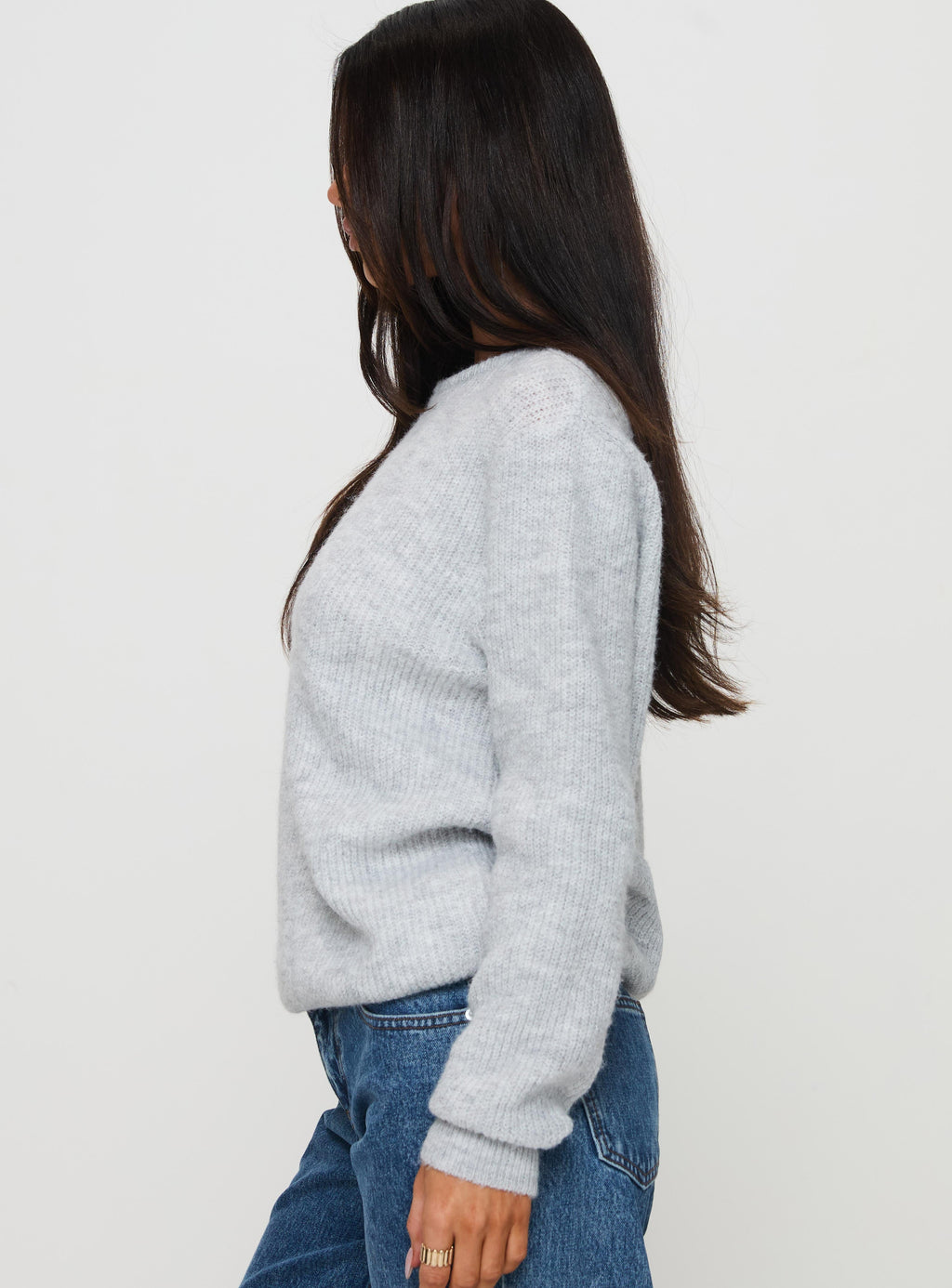 Women's Abrams Rib Knit Crew Sweater Grey Marle