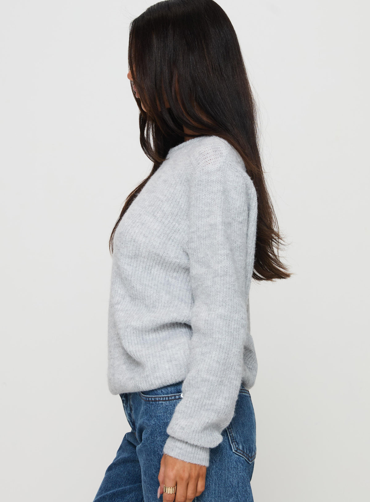 Women's Abrams Rib Knit Crew Sweater Grey Marle
