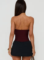 Women's Cintta Strapless Bandage Bodysuit Burgundy