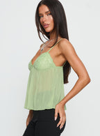 Women's Zami Pleat Top Green