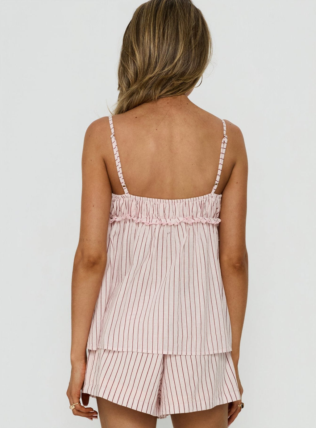Women's Harwin Gathered Bust Babydoll Top Pink Stripe