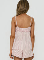 Women's Harwin Gathered Bust Babydoll Top Pink Stripe