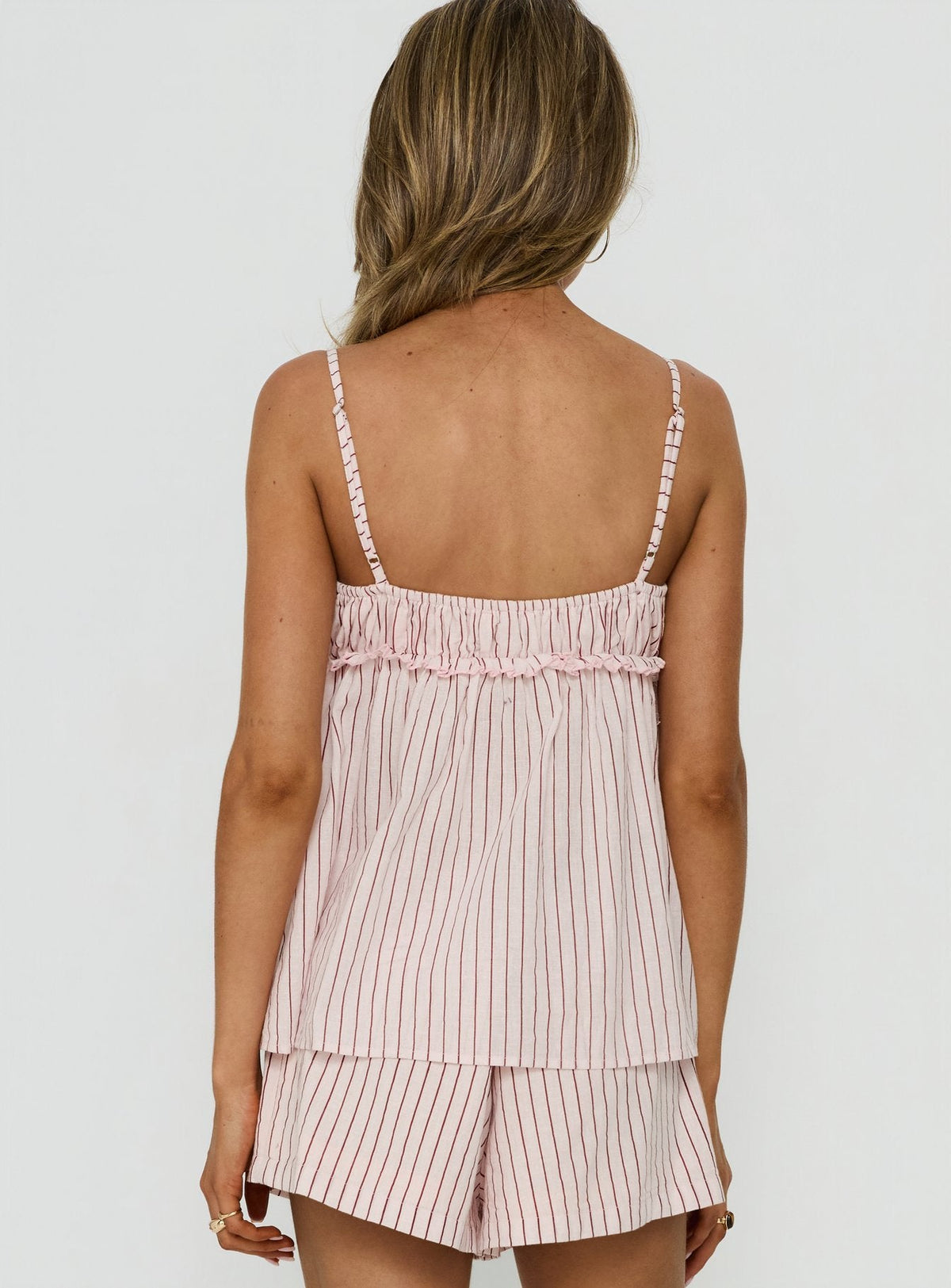 Women's Harwin Gathered Bust Babydoll Top Pink Stripe
