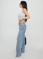 Women's Kadison Low Rise Straight Leg Jeans Mid Wash Blue