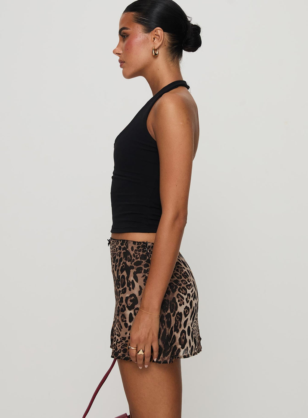 Women's Tejano Mini Skirt Leopard Tall