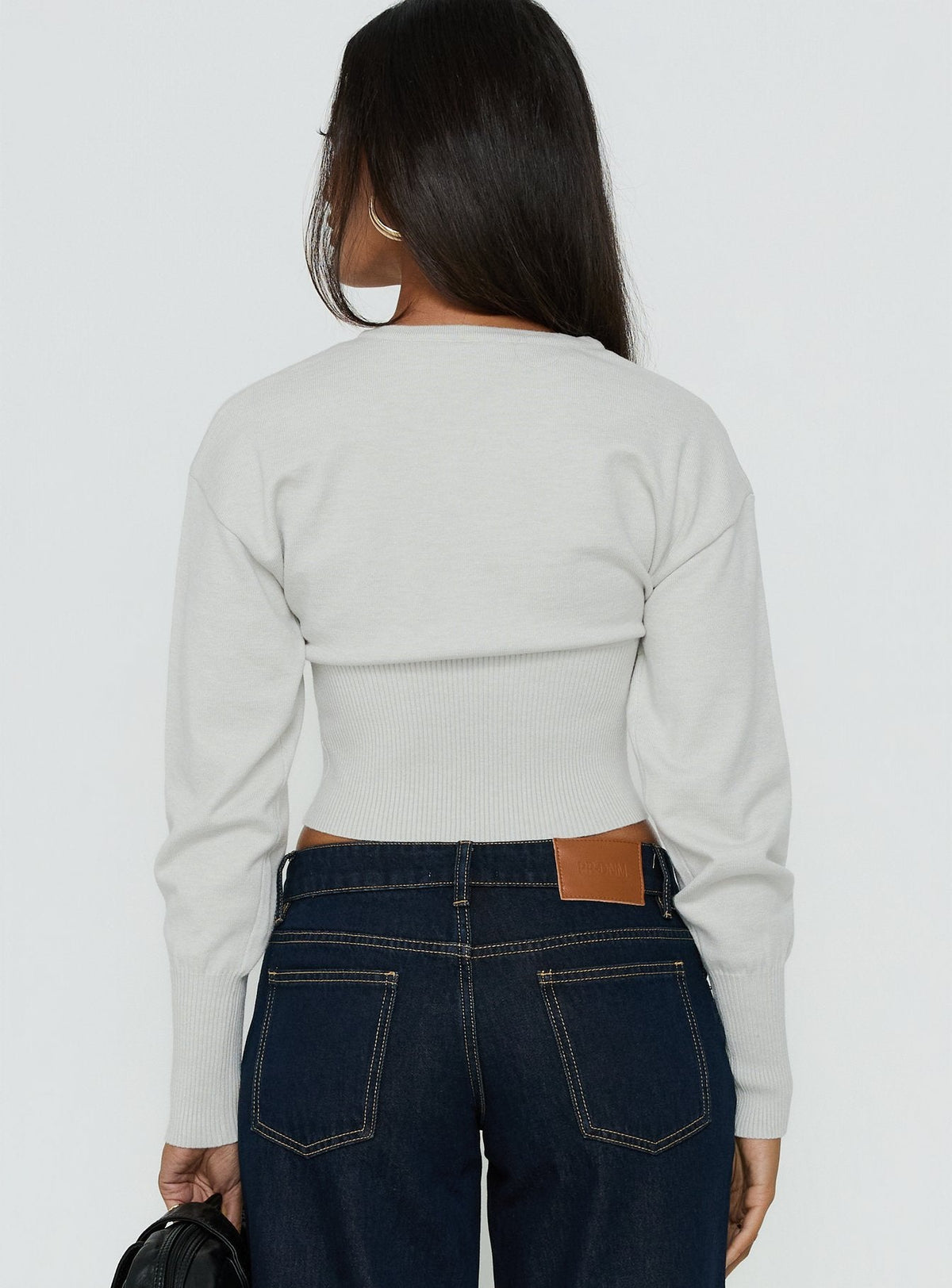 Women's Emerina Cinched Button Down Cardigan Grey — Sweater
