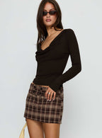Women's Strikes Again Skort Brown Check — Skirt