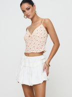 Women's Dear London Bubble Hem Mini Skirt White