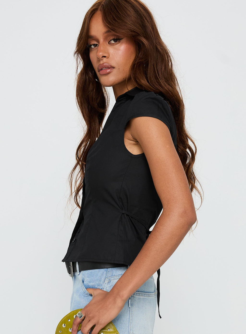 Women's Arianwyn Short Sleeve Shirt Black — Top