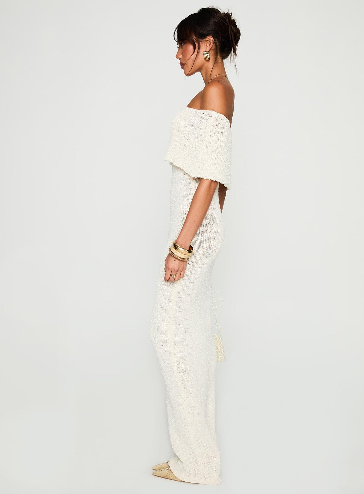 Women's Nixen Strapless Knit Maxi Dress Cream — Dress