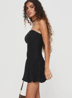 Women's Nerine Bubble Hem Mini Dress Black — Dress