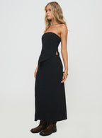 Women's Ermias Linen Blend Midi Skirt Black