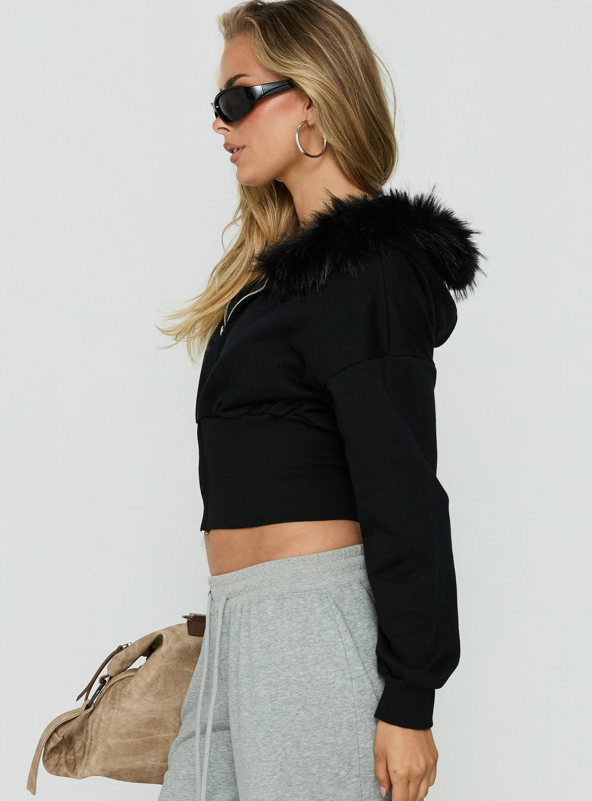 Women's Ramonda Faux Fur Hooded Jumper Black — Sweater