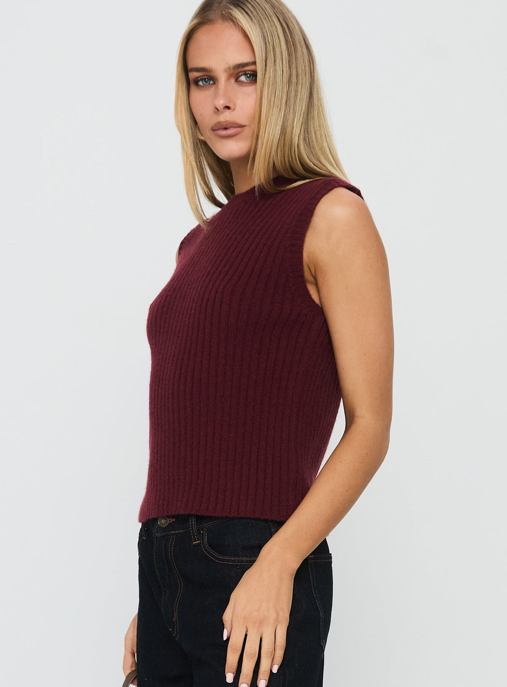 Women's Jessabell Rib Sleeveless Top Wine