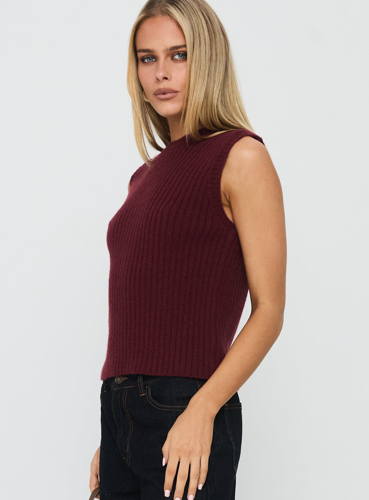 Women's Jessabell Rib Sleeveless Top Wine