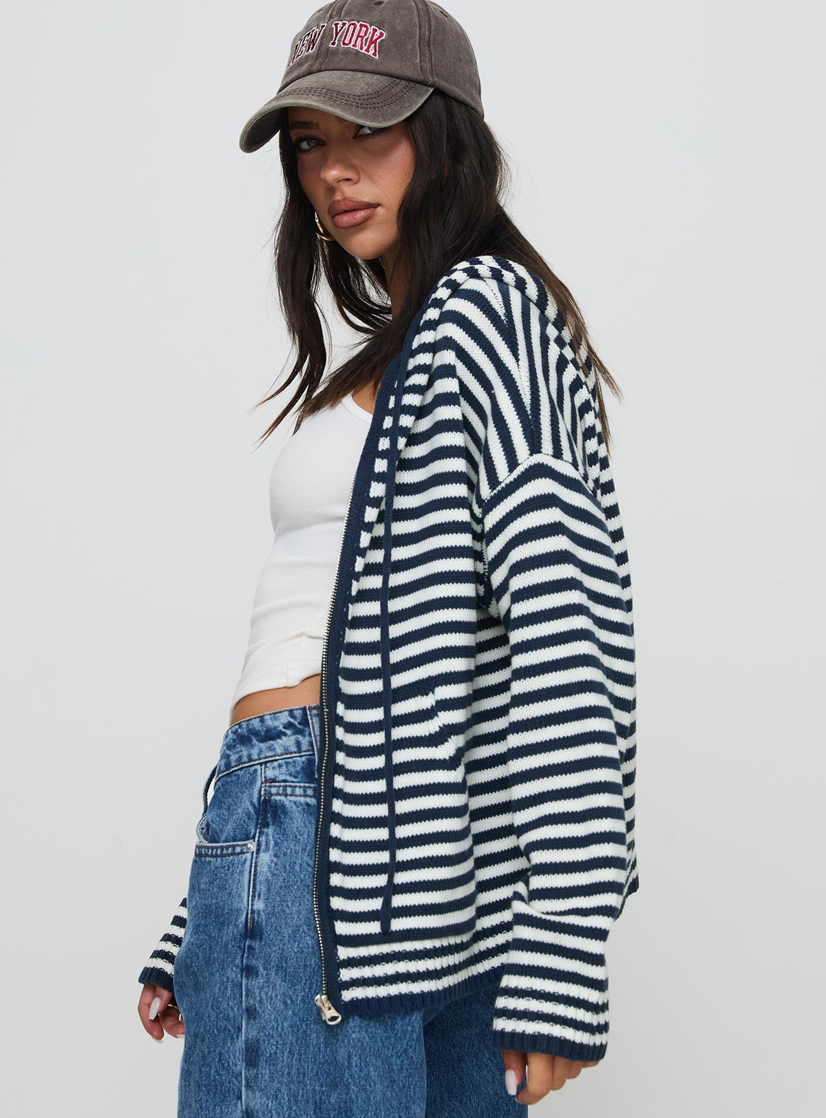 Women's Brienna Zip Jacket Navy — Sweater