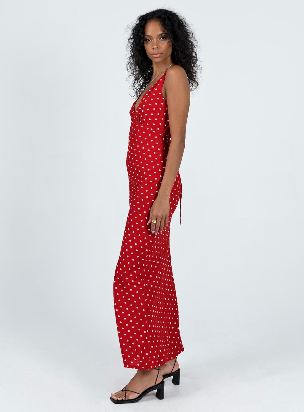 Women's Nellie Maxi Dress Red Polka Dot — Dress