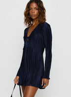 Women's Malop Long Sleeve Mini Dress Navy — Dress
